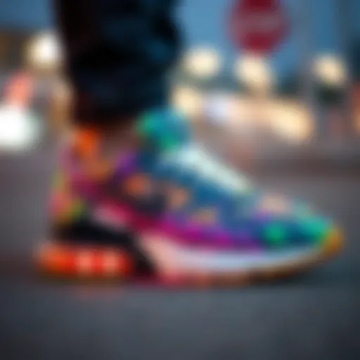 Innovative design of air cushion sneakers showcasing vibrant colors and unique patterns