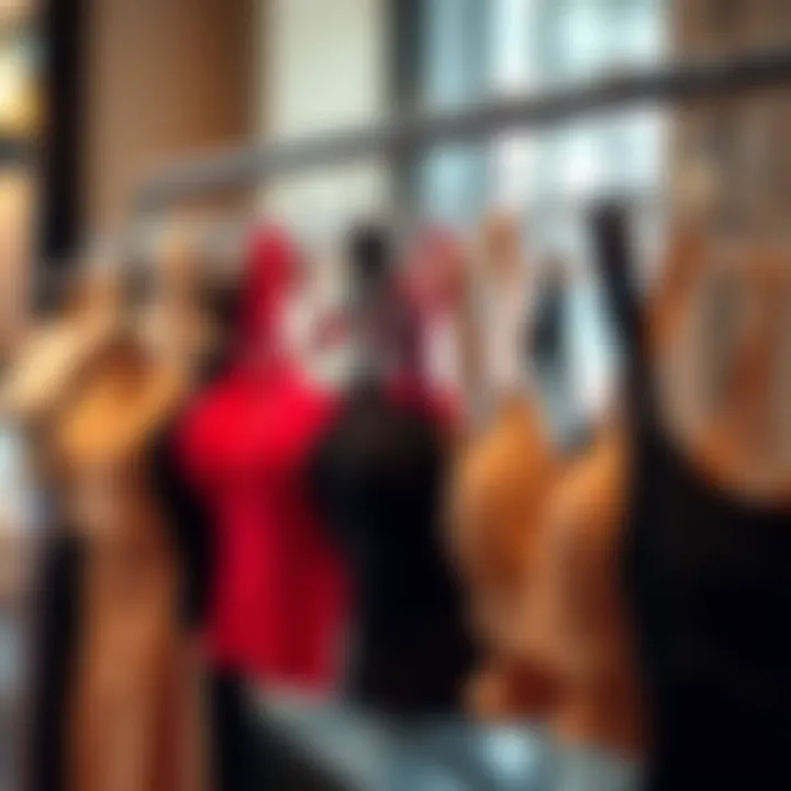 Display of various shapewear bra tanks in different styles and colors
