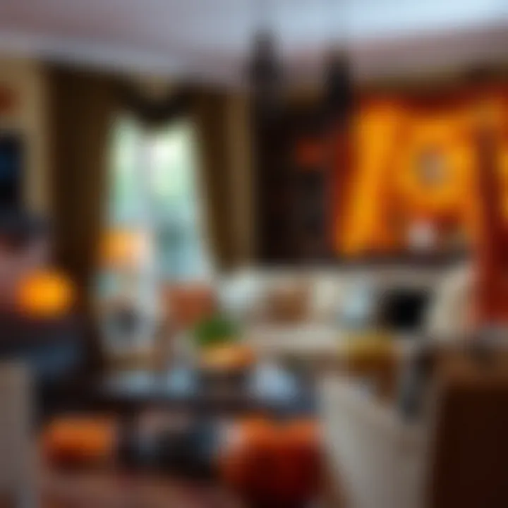 Fleece in Halloween Home Decor A cozy setting featuring Halloween fleece fabric in home decor.