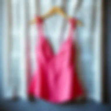 Elegant hot pink babydoll lingerie displayed on a delicate lace background