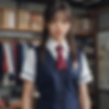 Modern interpretation of Japanese schoolgirl uniform reflecting global fashion trends