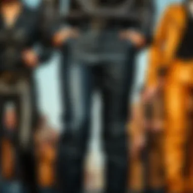 Historical depiction of leather pants through the decades