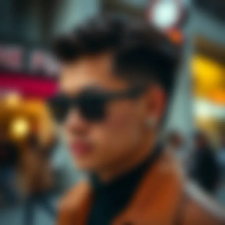 Trendy Magnetic Earrings in Fashion Trendy magnetic earrings worn by a fashionable individual