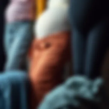 Diverse Styles and Colors of Maternity Jeans Different styles and colors of maternity jeans arranged artistically