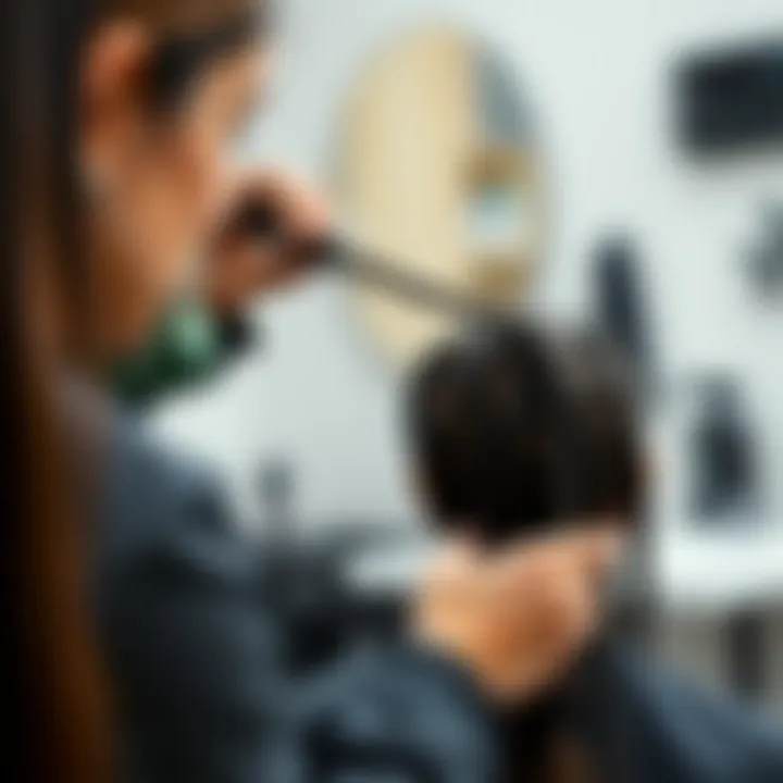 Stylist Applying Micro Braids A stylist applying micro braid extensions with precision and care.