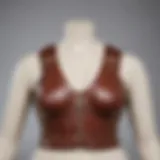 A stylish plus size leather harness showcased on a mannequin.