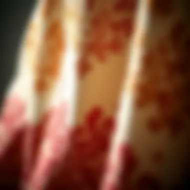 Luxurious Fabric Details A close-up of luxurious fabric showcasing intricate designs typical of modern palazzo pants.