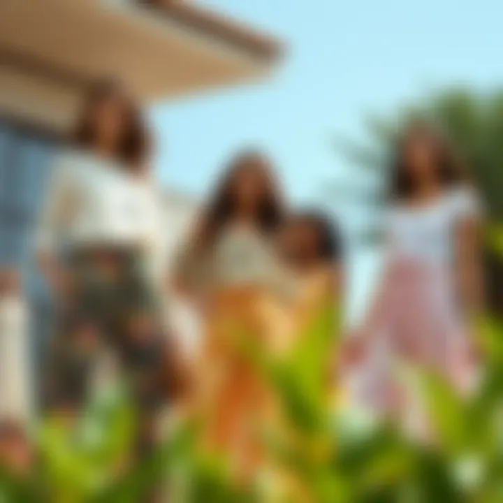 Sustainable Fashion and Palazzo Trends Sustainable fashion labels displayed alongside trendy palazzo outfits emphasizing eco-friendly practices.