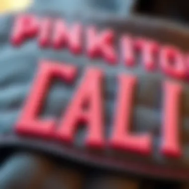 Pink Iron-On Letters Enhancing Accessories Close-up of pink iron-on letters on accessories