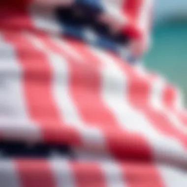 Fabric Textures of Plus Size Swimwear Close-up of fabric textures used in plus size American flag swimwear