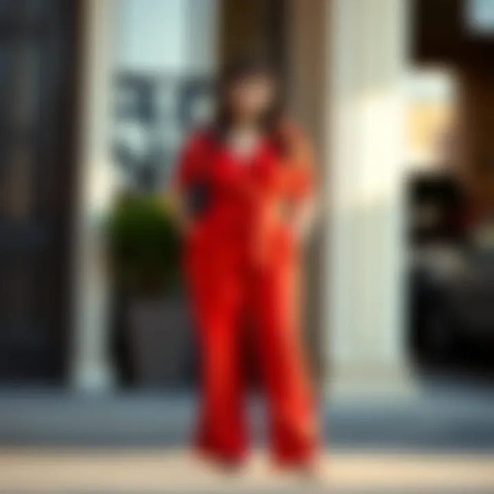 Stylish outfit incorporating a plus size jumpsuit with accessories