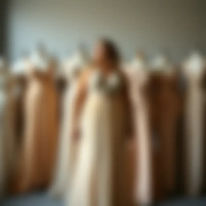 Diverse Styles of Champagne Formal Dresses A collection of champagne formal dresses in various styles and fabrics