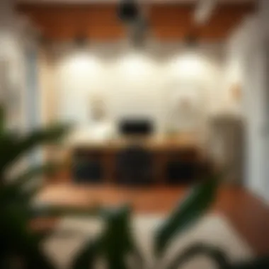 Installation of ship lap contact paper in a creative workspace