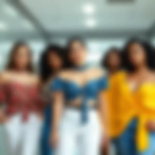 Vibrant collection of size 1x tops showcasing diverse styles