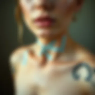 Artistic representation of a tattoo adorned with flaw concealing tape showcasing their unique combination.