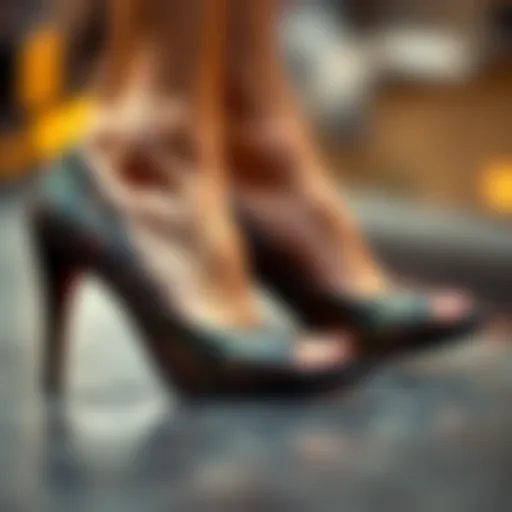 Artfully designed bohemian heels showcasing intricate patterns