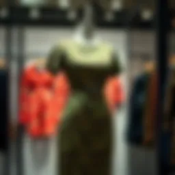 Stylish camouflage dress on a mannequin