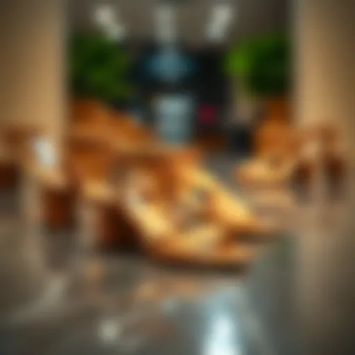 Elegant low chunky heel sandals on a stylish surface