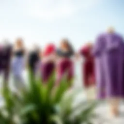 Elegant display of purple capris showcasing diverse styles