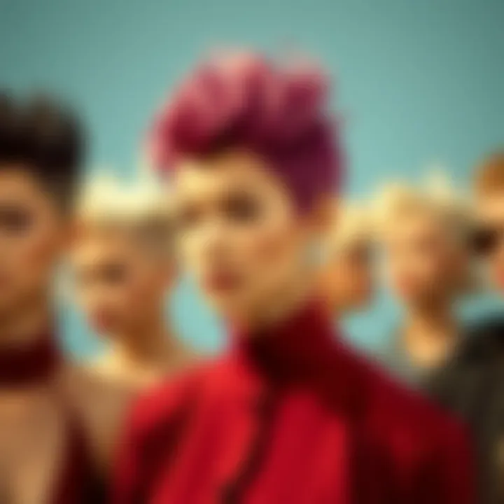 A graphic timeline showcasing the evolution of short spiky wigs