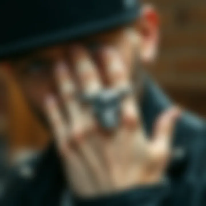 Artist showcasing the craftsmanship behind spiked skull rings