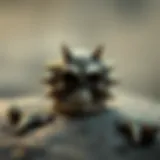 Intricate spiked skull ring showcasing detailed craftsmanship