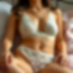 Elegant lace lingerie set showcased on a plush surface