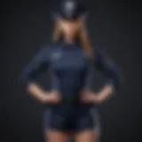 A stylish representation of a sexy police officer costume on display.