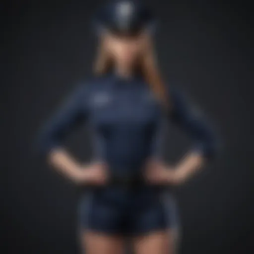 A stylish representation of a sexy police officer costume on display.