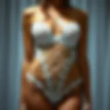 Elegant display of white fishnet lingerie highlighting its intricate design