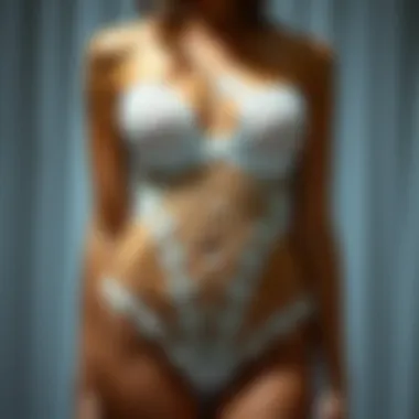 Elegant display of white fishnet lingerie highlighting its intricate design