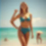 A vintage swimsuit ad showcasing classic designs