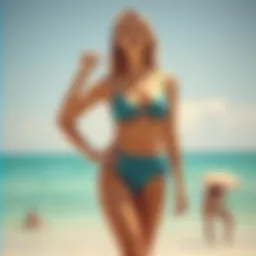 A vintage swimsuit ad showcasing classic designs