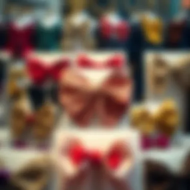 A historical display of hair accessories featuring korker hair bows