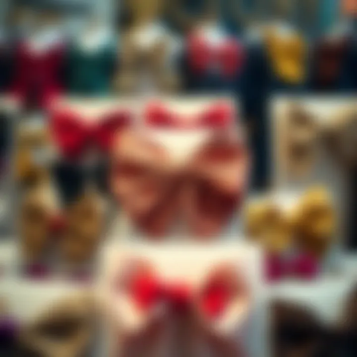 A historical display of hair accessories featuring korker hair bows