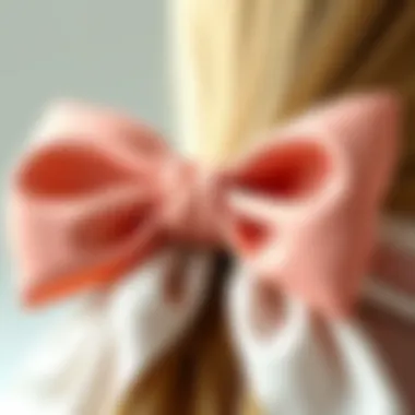 A close-up on the intricate design details of a korker hair bow
