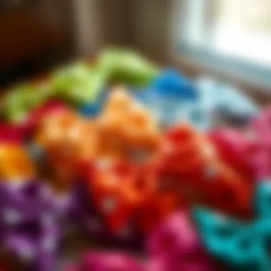 A vibrant collection of korker hair bows in various colors and patterns