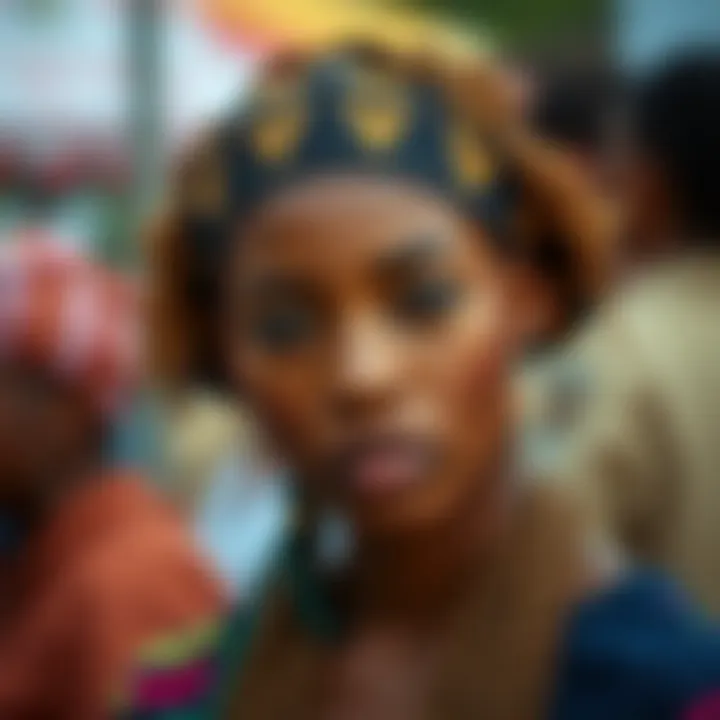 Cultural Significance of Braided Caps A vibrant cultural representation through the use of braided caps.