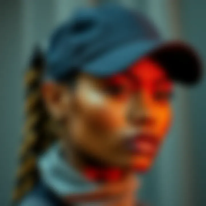 Stylish Cap with Intricate Braids A stylish cap adorned with intricate braids, showcasing modern design.