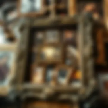 Intricate Design Techniques in Collages Close-up of intricate design techniques in cross frame collages