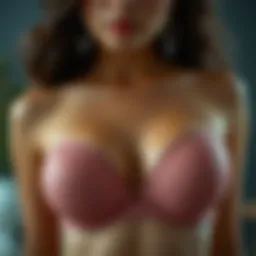 Detailed view of deep v strapless bra showcasing innovative design