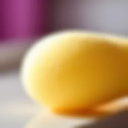 Close-up view of a hair remover sponge showcasing its unique texture