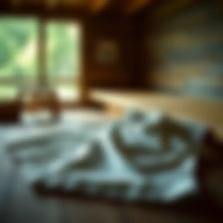 Care Instructions for Sauna Pants Calm and tranquil setting with sauna pants laid out for care instructions