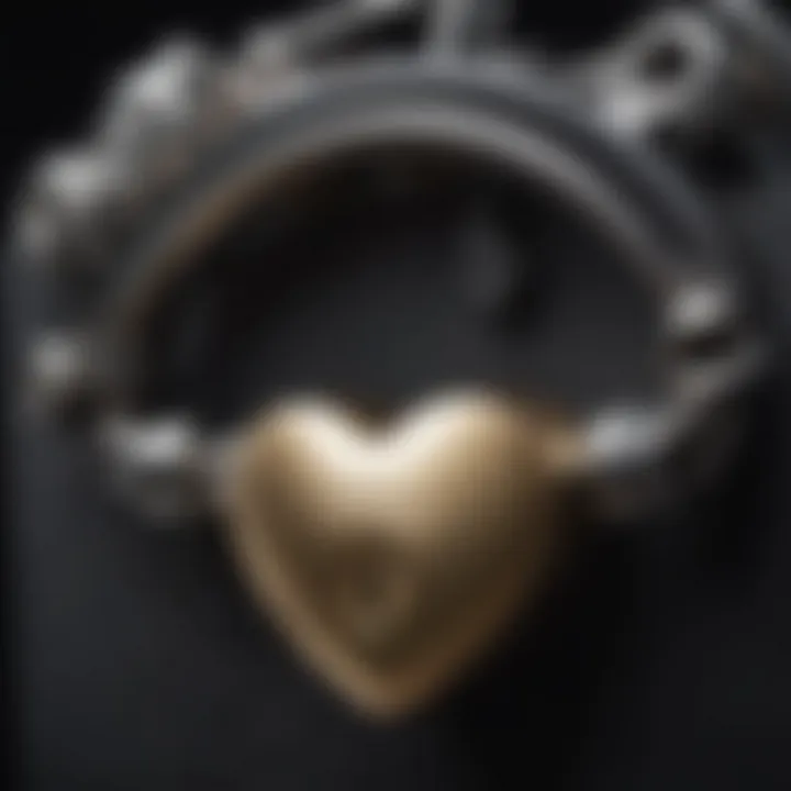 Close-up of the Heart Lock Collar showcasing craftsmanship