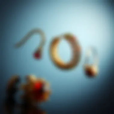 Artistic arrangement of 14 gauge earrings influenced by cultural aesthetics