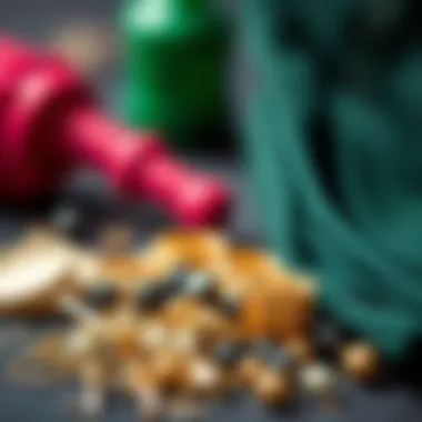 Close-up of materials used in crafting 14 gauge earrings