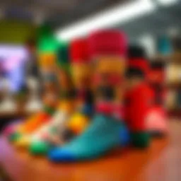 Artistic display of personalized socks showcasing vibrant photographs