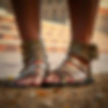 Ancient Roman Footwear Styles Historical illustration depicting ancient Roman footwear styles