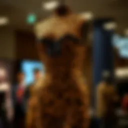 A striking leopard unitard showcased on a mannequin, emphasizing its bold print and sleek design.