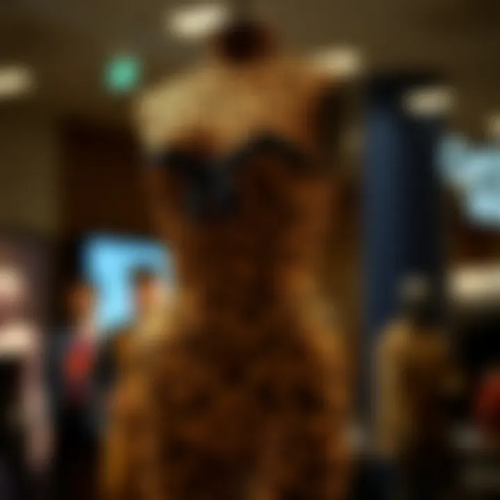A striking leopard unitard showcased on a mannequin, emphasizing its bold print and sleek design.